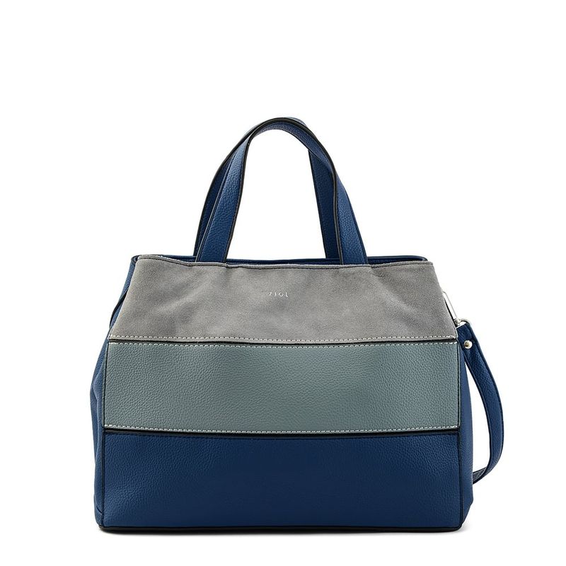 ZIOL - Cartera dos asas tres divisiones mediana lourd azul oscuro