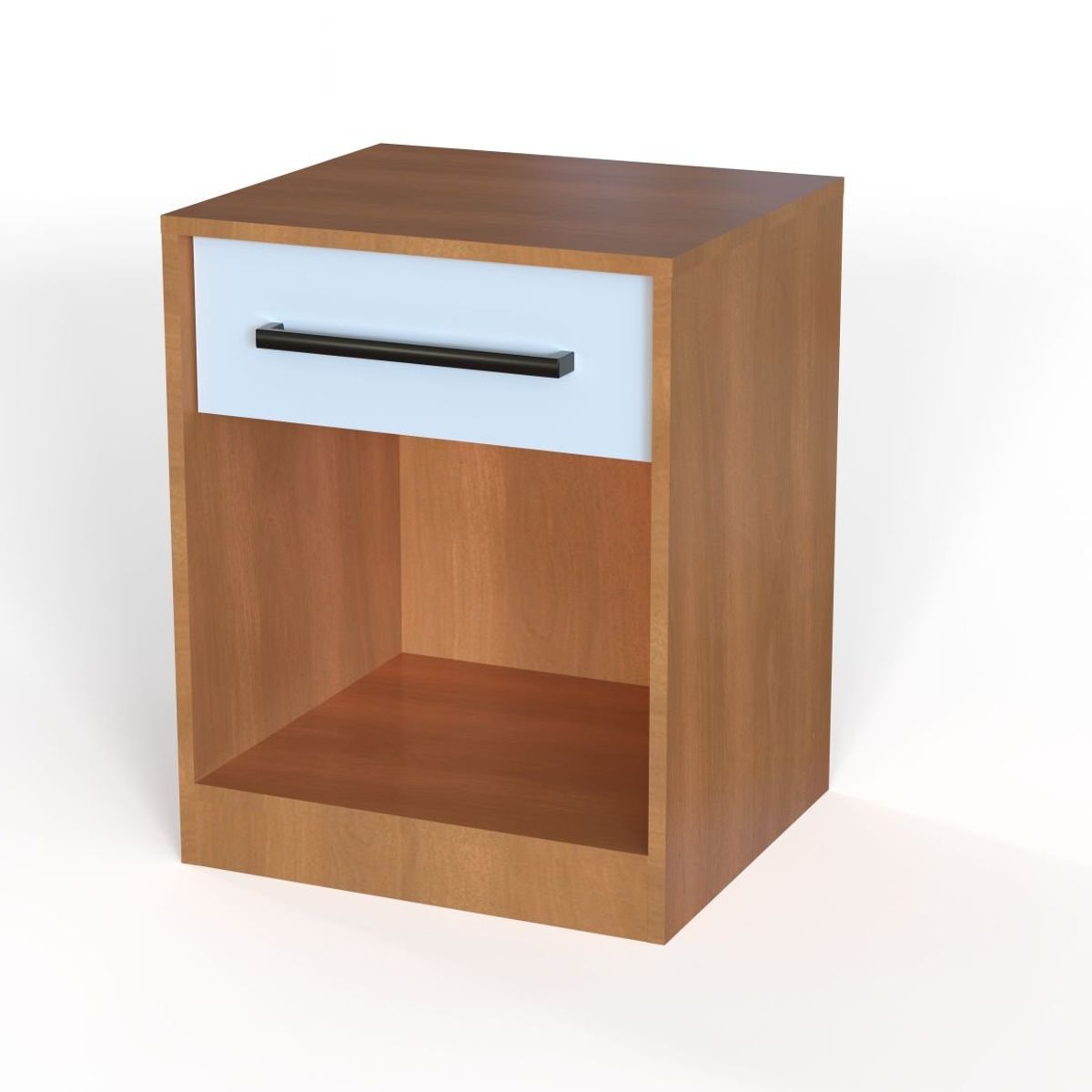 ROCA - Velador Ámbar 1 cajón Canela- blanco