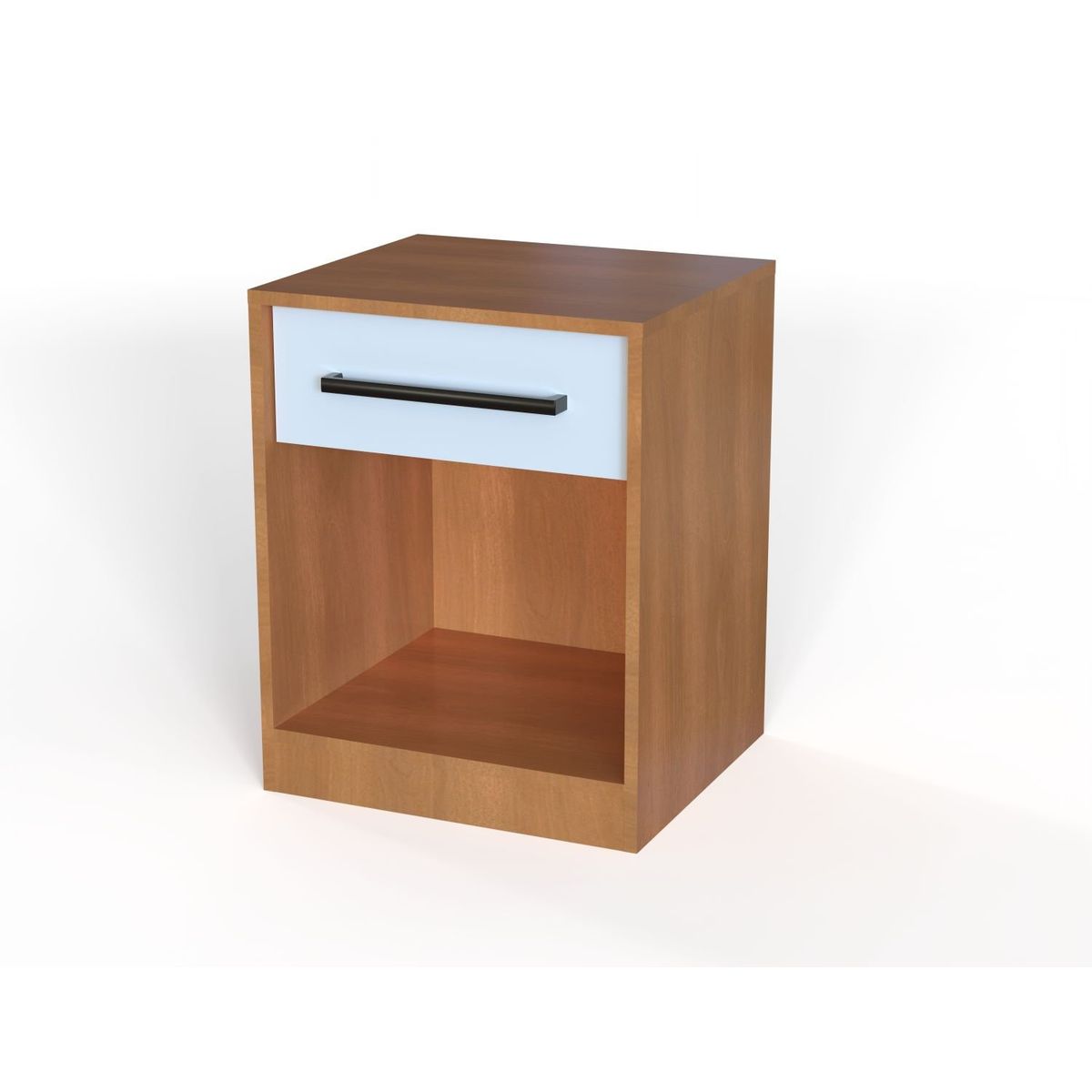 ROCA - Velador Ámbar 1 cajón Canela- blanco