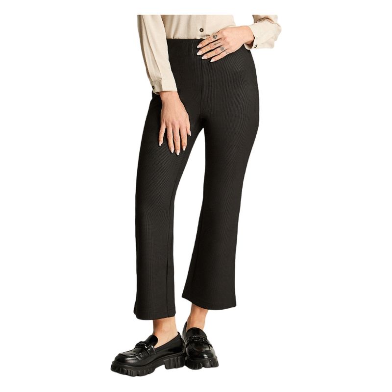 CURVI - Calza Suede Mini Flare Negro