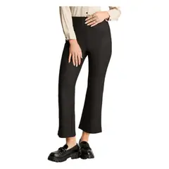 CURVI - Calza Suede Mini Flare Negro
