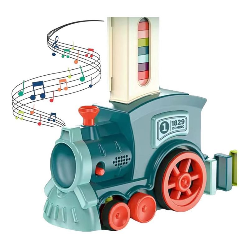 GENERICO - Tren Interactivo de Dominó con Luz y Sonido para Pequeños