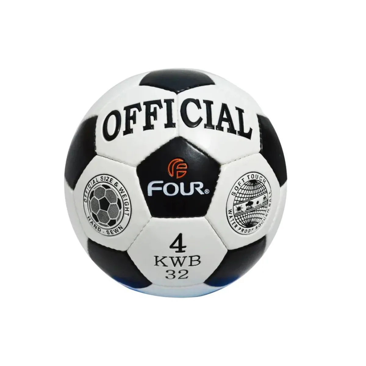 FOUR - Balón de Futbol N°4 Four Oficial Blanco Negro