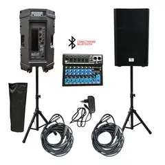 CIPRIANI - KIT AMPLIFICACION MIXER 8 CAN+ 2 CAJAS ACTIVA + BLUETOOTH