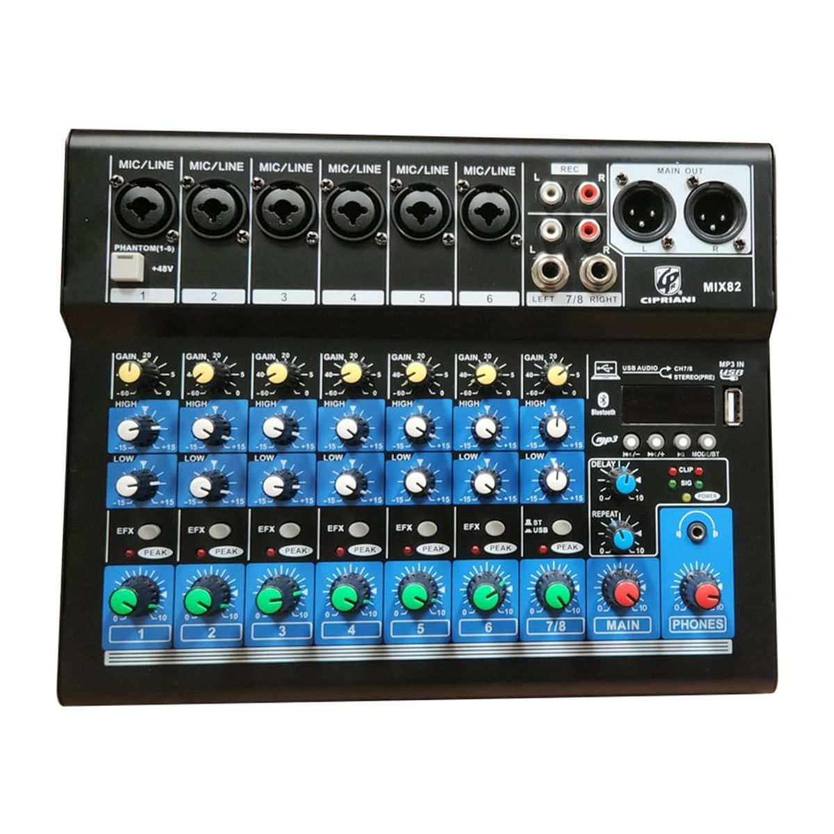 CIPRIANI - KIT AMPLIFICACION MIXER 8 CAN+ 2 CAJAS ACTIVA + BLUETOOTH CIPRIANI