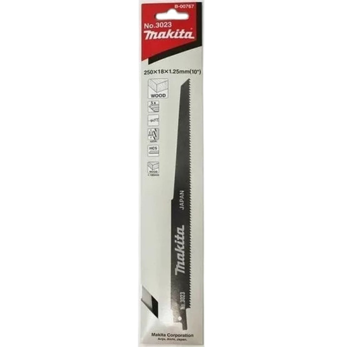 MAKITA - Hoja Sierra Sable N° 3023 (10Tx250mm) Madera Makita B-00767