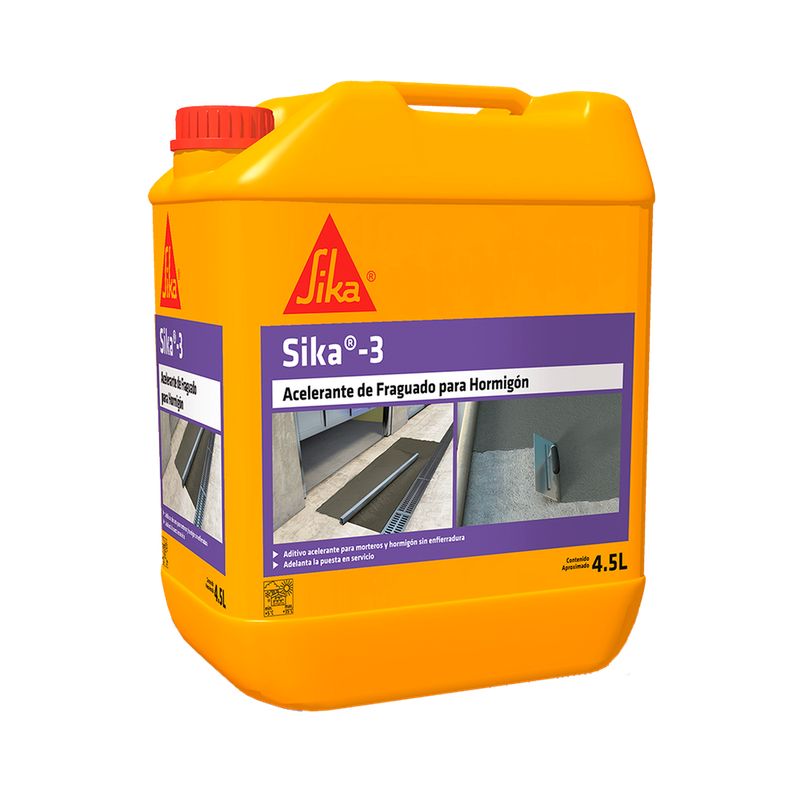 SIKA - SIKA 3 - Acelerador Controlable Fraguado Hormigón y Mortero 4,5LT