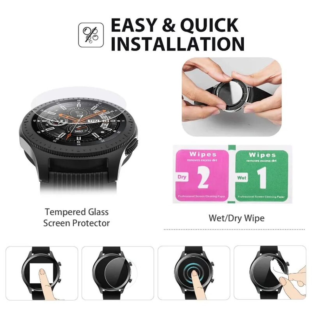 GENERICO - Lamina De Vidrio Compatible Con Samsung Watch 7 6 4 5 - 40mm