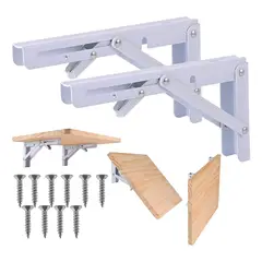 GENERICO - Soporte Plegable Triangular para Estantes de 40 cm Blancos