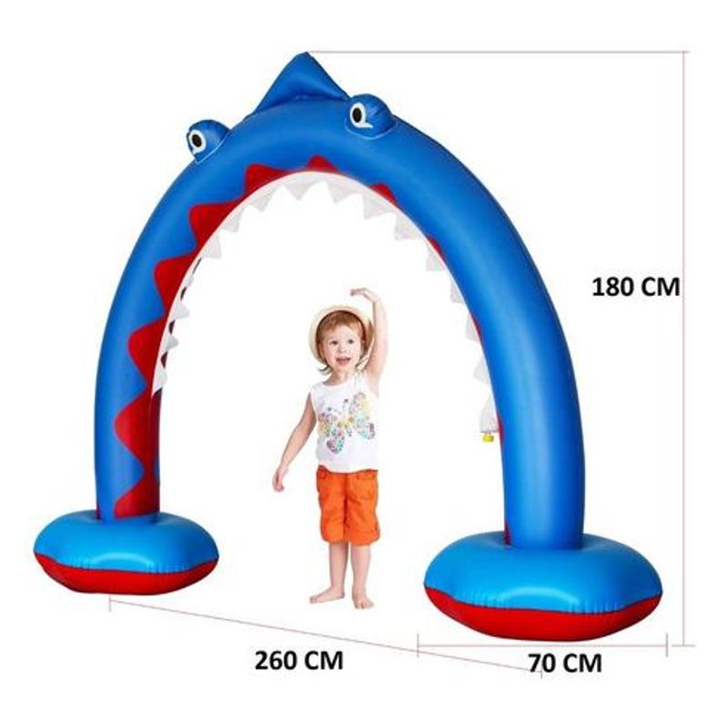 GENERICO - Arco Inflable de Rociadores Diseño Tiburón para Niños