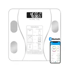 IMPORTCLICK - Pesa Balanza Electrónica Bluetooth 27 CM Blanco - Blanco