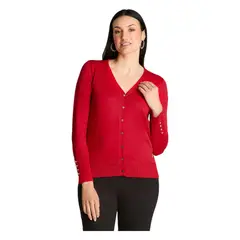 LORENZO DI PONTTI - Cardigan Manga Larga Rojo