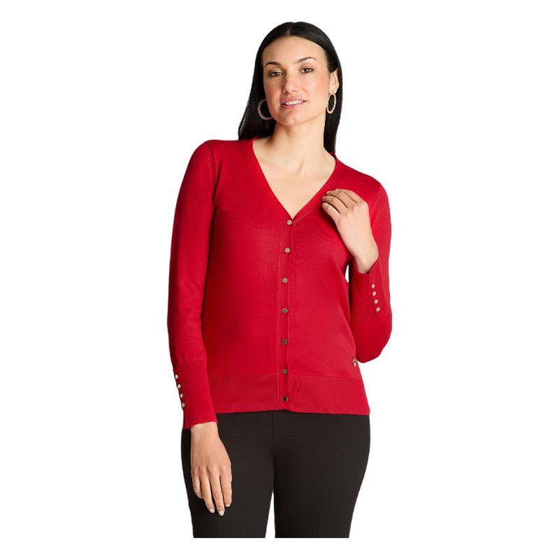LORENZO DI PONTTI - Cardigan Manga Larga Rojo