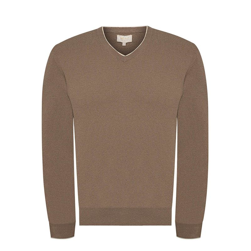ROCKFORD - Chaleco Cashmere Hombre Cash V Café ROCKFORD