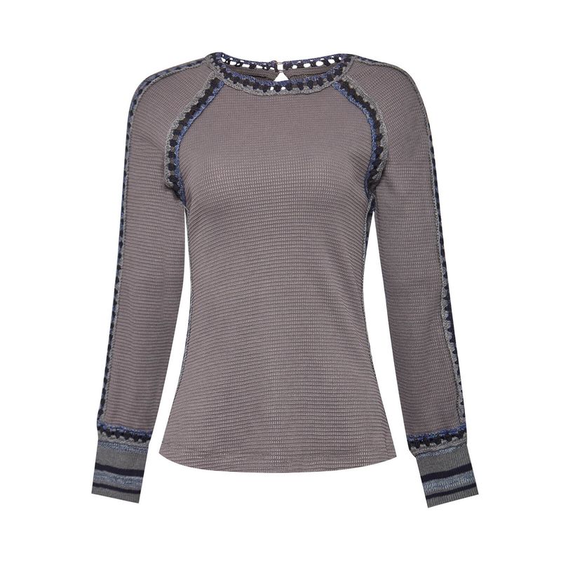 ROCKFORD - Polera Algodón Orgánico Mujer Maroma Azul ROCKFORD