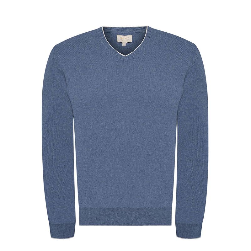 ROCKFORD - Chaleco Cashmere Hombre Cash V Azul ROCKFORD