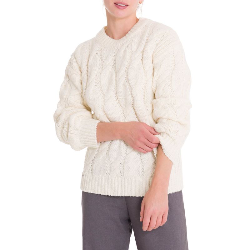 ROCKFORD - Chaleco Fibras Naturales Mujer Rumany Blanco ROCKFORD