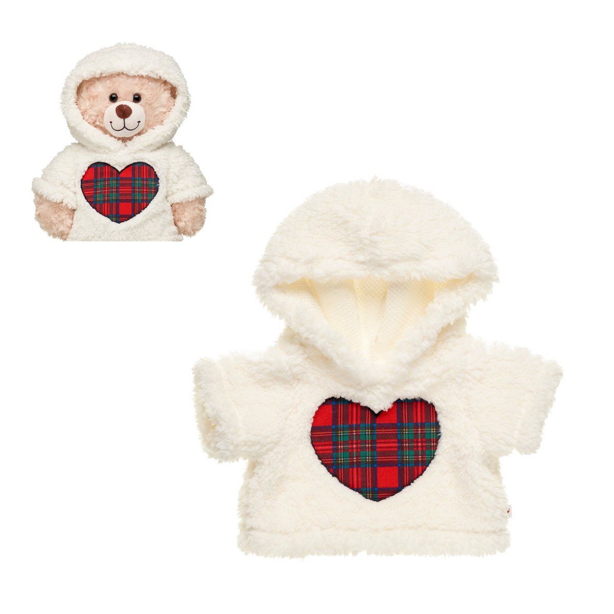 BUILD A BEAR - POLERON BLANCO PIEL CORAZON ESCOSES BUILD-A-BEAR