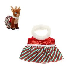 BUILD A BEAR - Vestido colección Merry Mision verde rojo