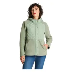 CURVI - Polerón Manga Larga Polar Quilt Básico Verde