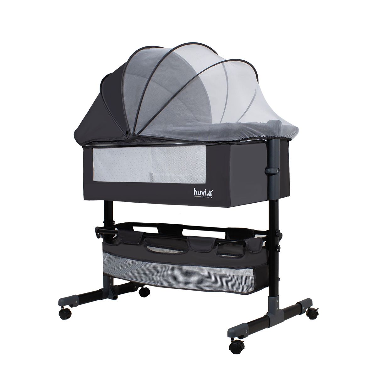 BEBESIT - Cuna Colecho Cozy con Colchón Mosquitero Canasto Negro Huvi