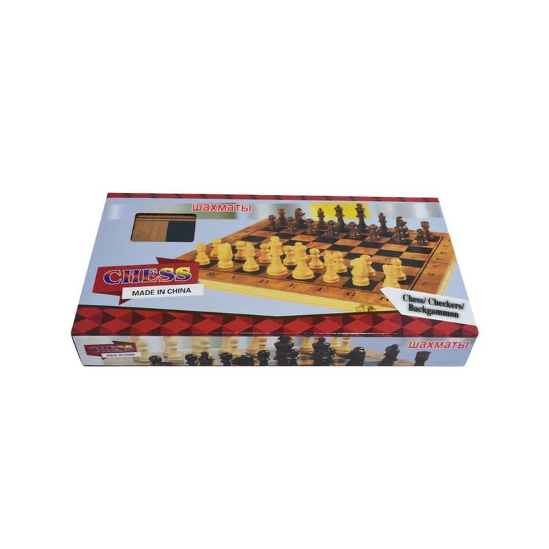 FOUR - Tablero de Ajedrez Damas y Backgammon (3 en 1)