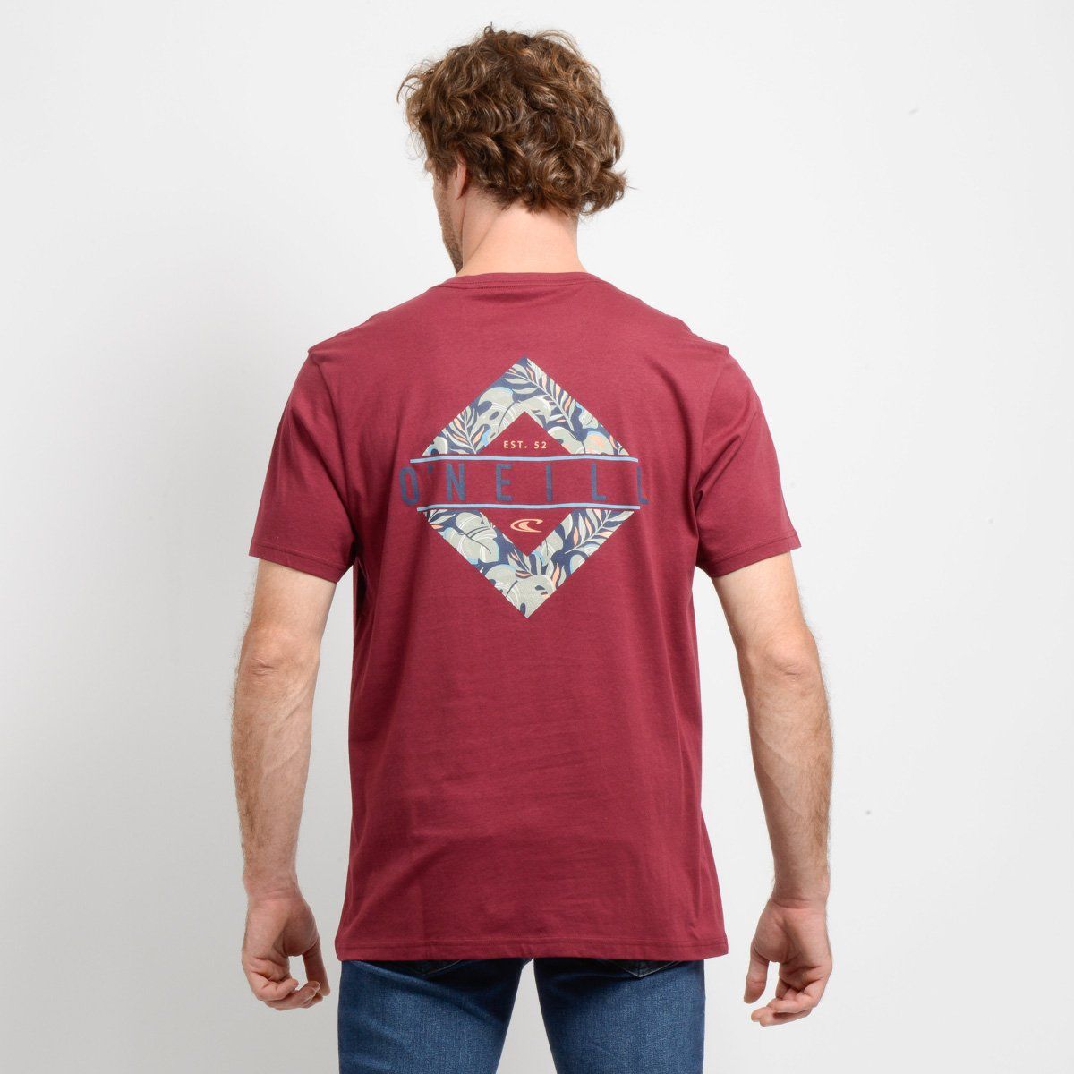 O'NEILL - POLERA MANGA CORTA BRACKETS  ROJO OSCURO