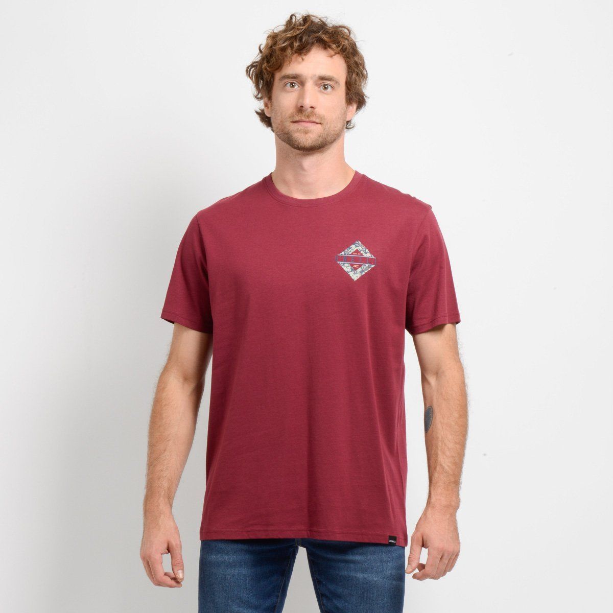 O'NEILL - POLERA MANGA CORTA BRACKETS  ROJO OSCURO