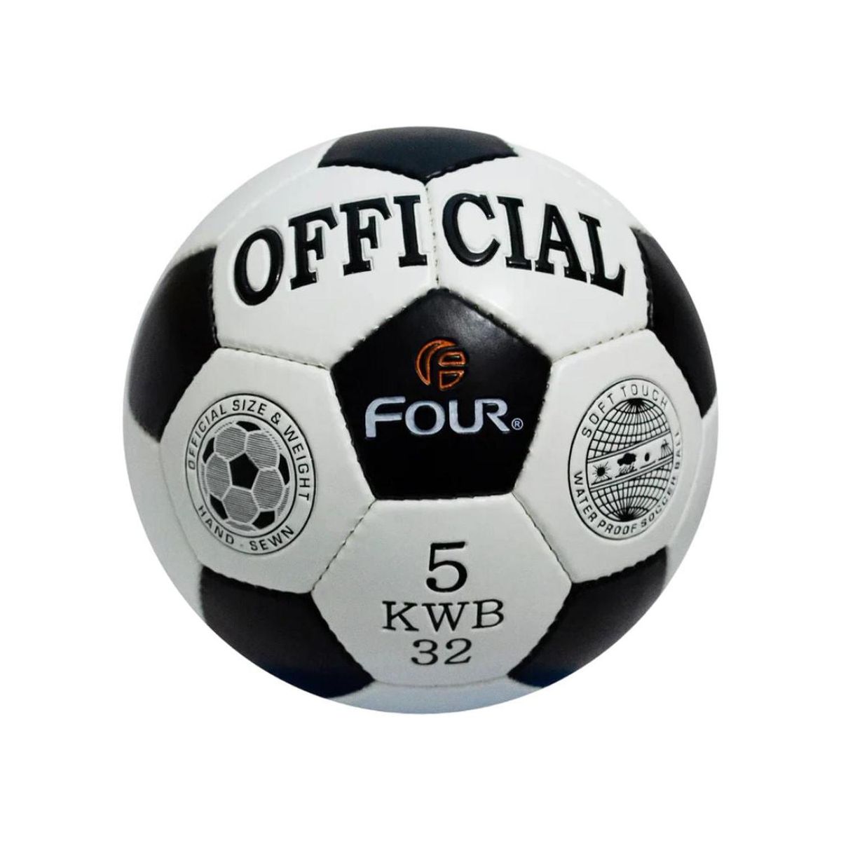 FOUR - Balón de Futbol N°5 Four Oficial Blanco Negro