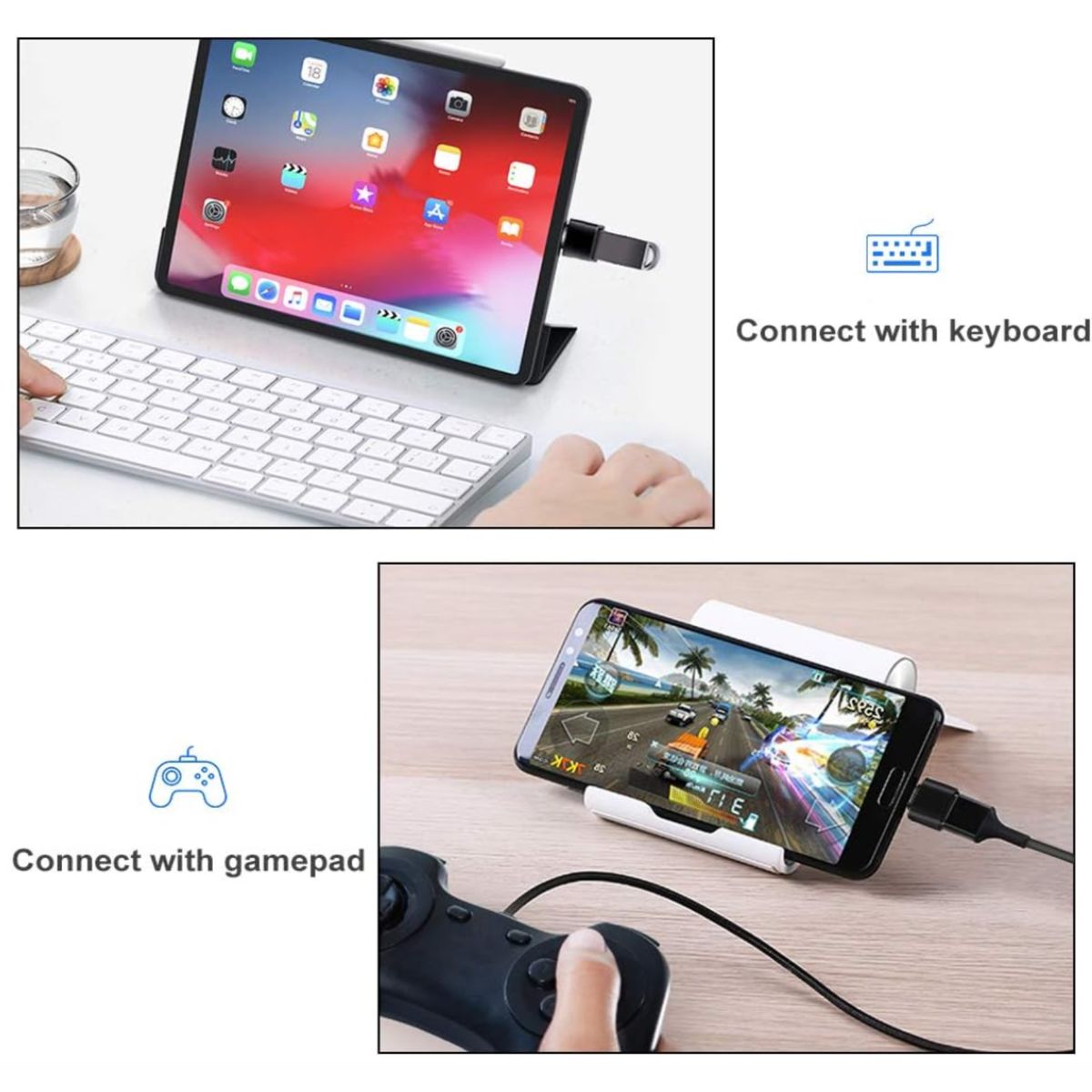 JOIGO - Adaptador Type C Hembra A Usb 3.0 Macho Color Negro