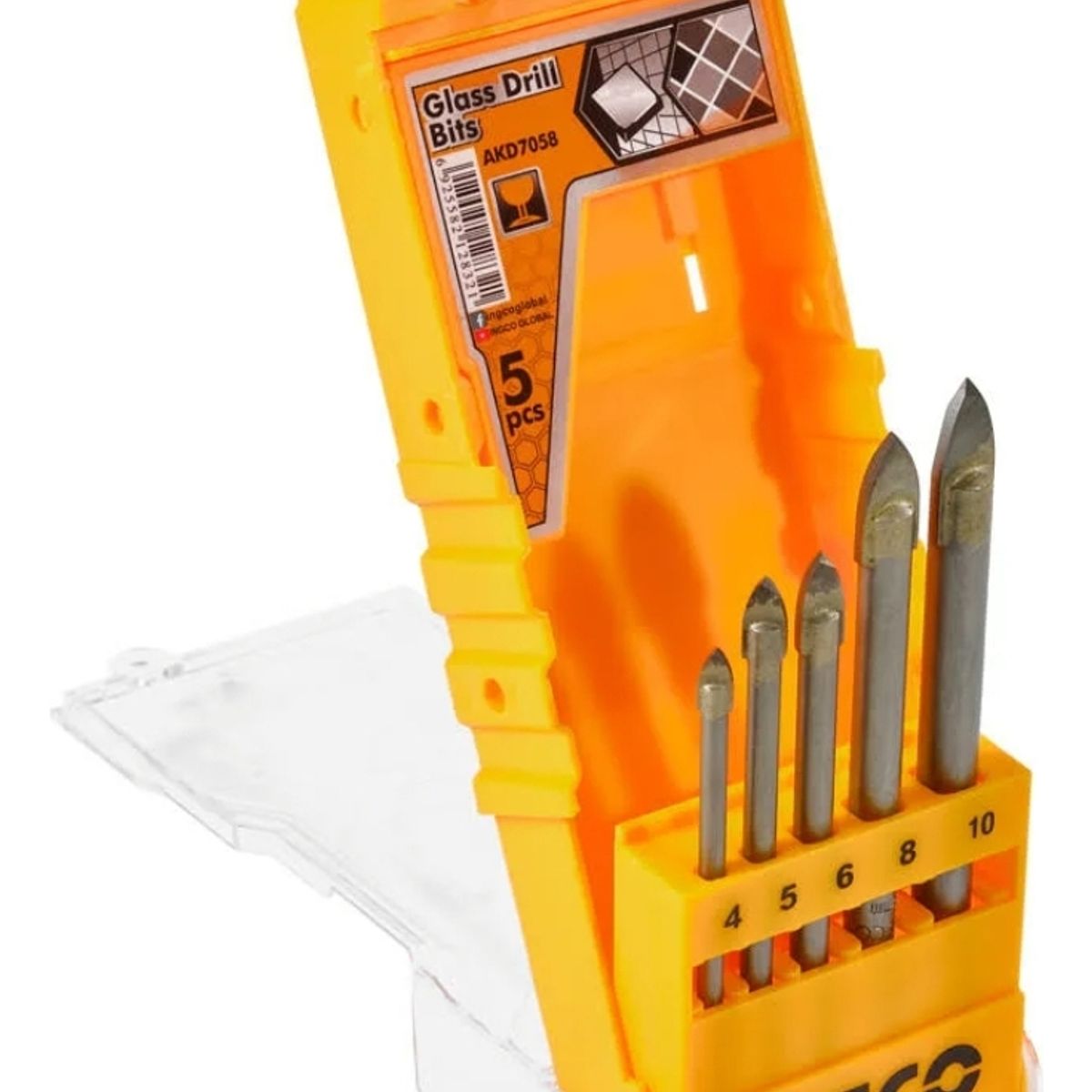 INGCO - Set Brocas Punta Flecha Cerámica Vidrio 5 Pcs Ingco Akd7058