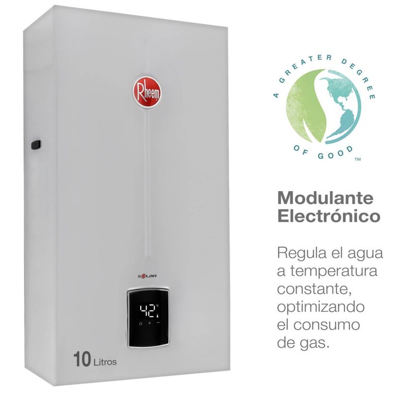 RHEEM - Calefont 10 litros Gas natural Tiro Natural Rheem