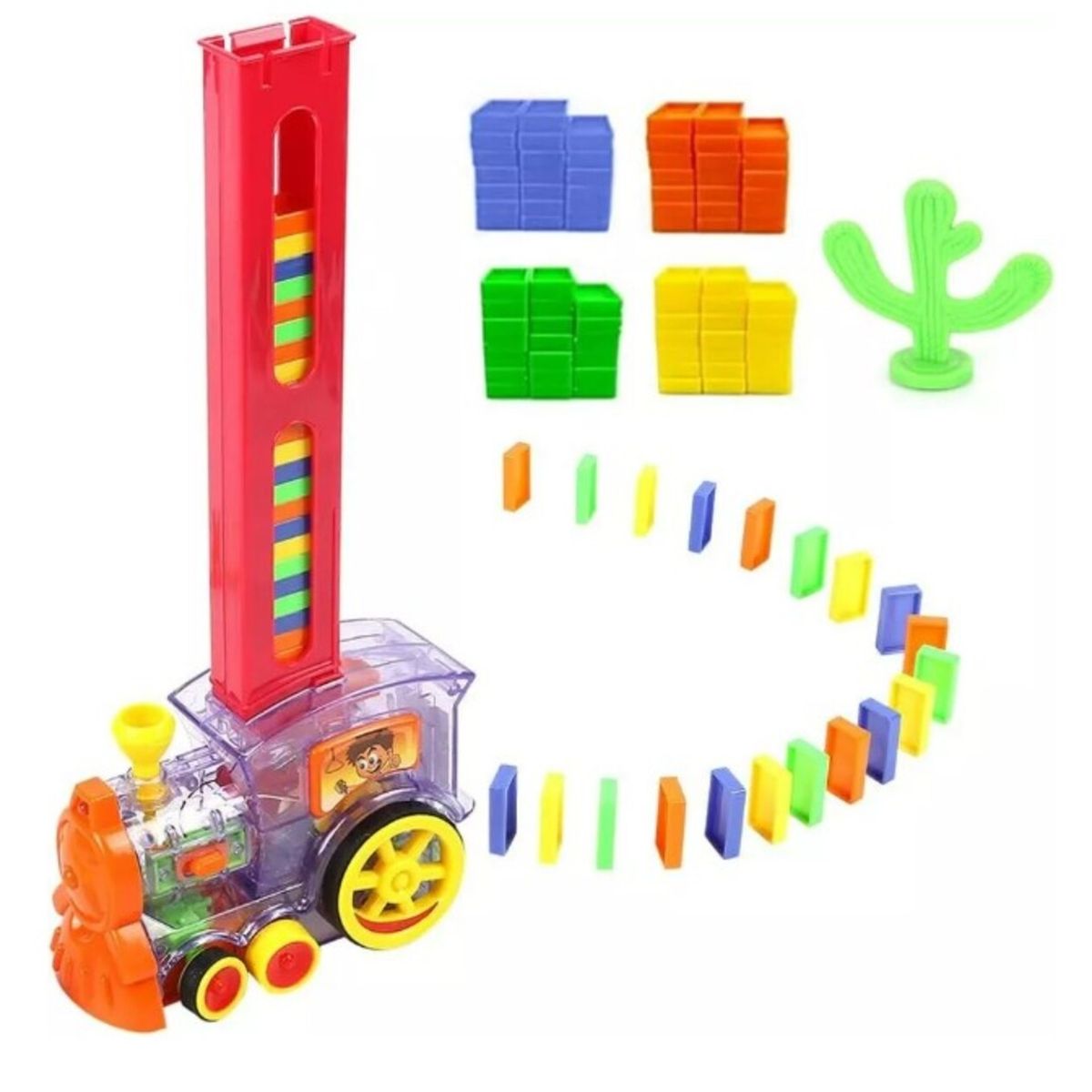 GENERICO - Tren Juguete Dominó Automático Juego Para Niños Y Niñas Personaje Tren Domino
