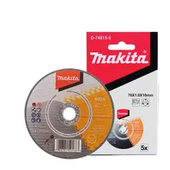 MAKITA - Set 5 Discos Abrasivos de Corte 76x10 mm D-74815-5