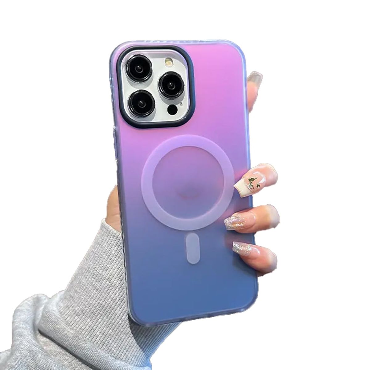 GENERICO - Carcasa Magsafe Para iPhone 16 Pro Multicolor Lila Azul