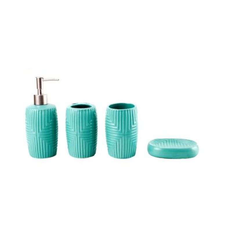 GENERICO - Juego de Accesorios de Cerámica Para Baño 4 Piezas - Edirne