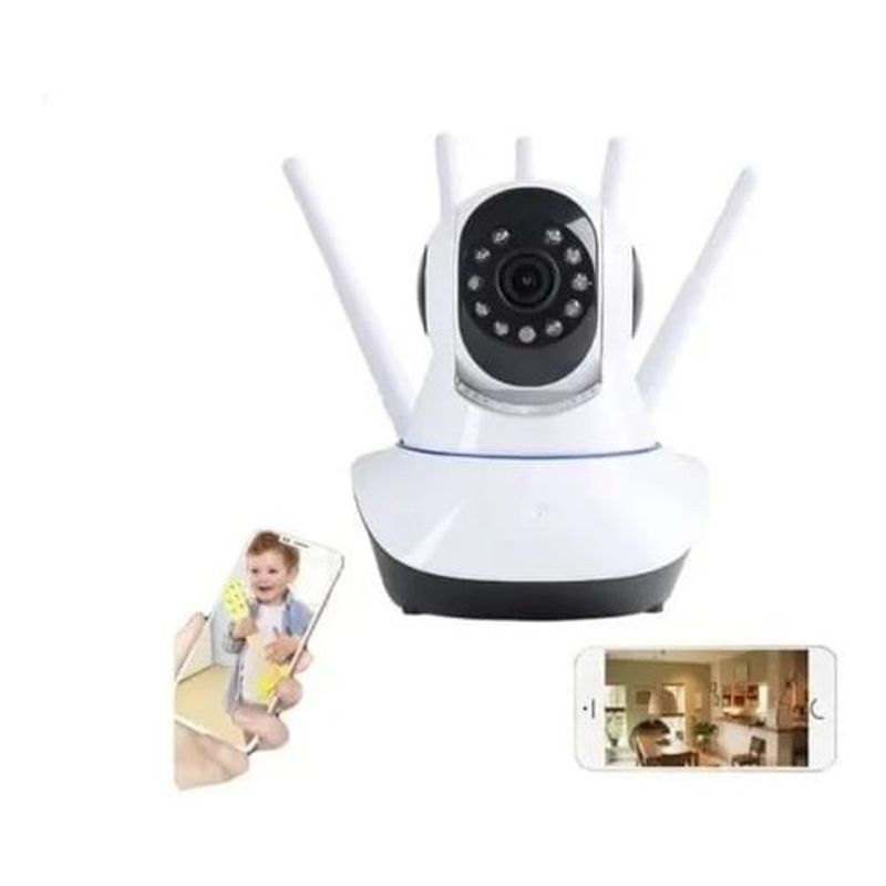 GENERICO - Camara Ip Wifi Hd Motorizada Vision Nocturna 360° 5 Antenas