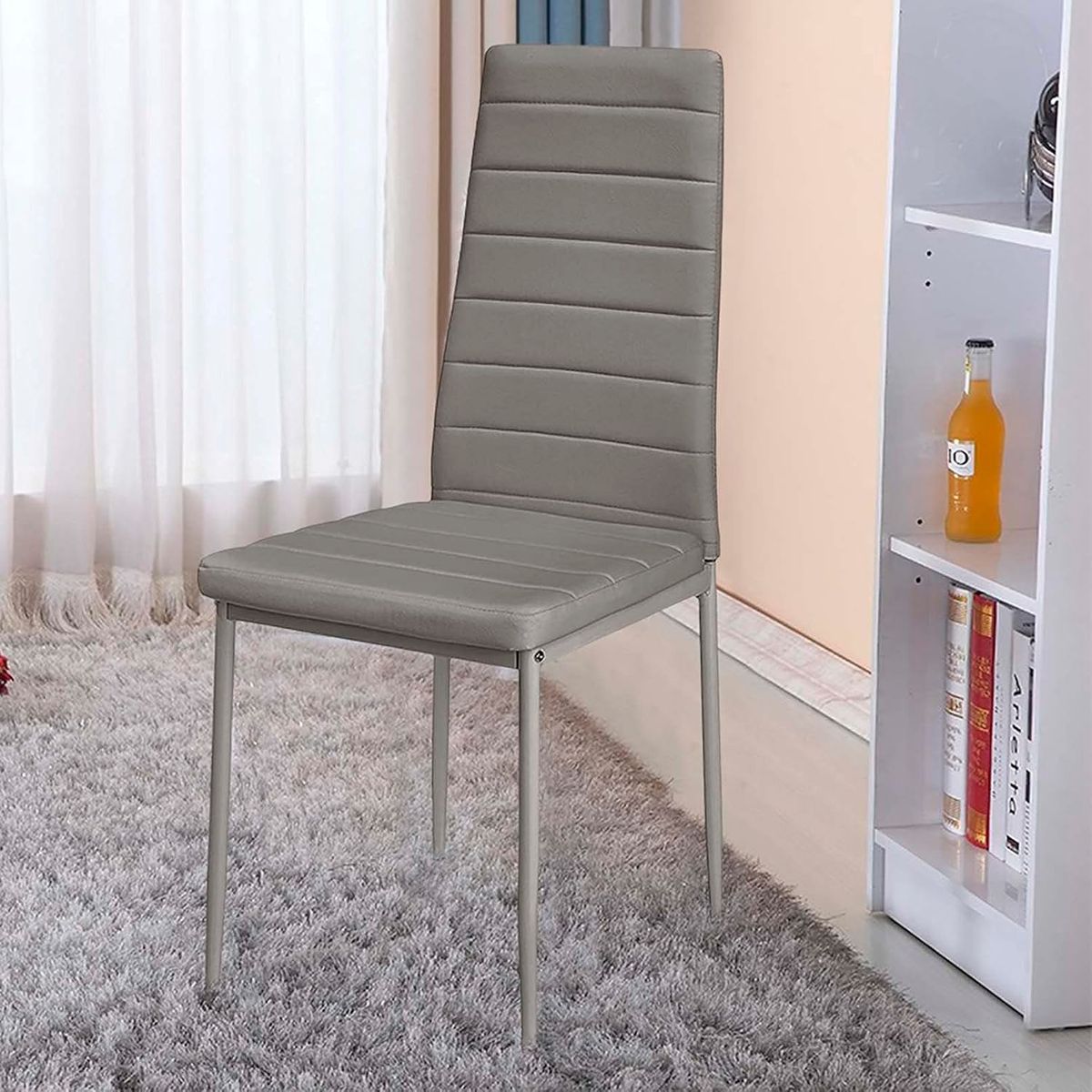GENERICO - Silla Dining Liana con patas cromadas - Gris