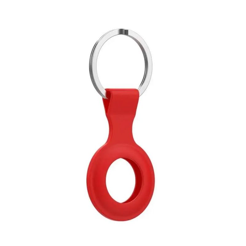 GENERICO - Funda Llavero de Silicona Compatible Con Airtag Apple Rojo