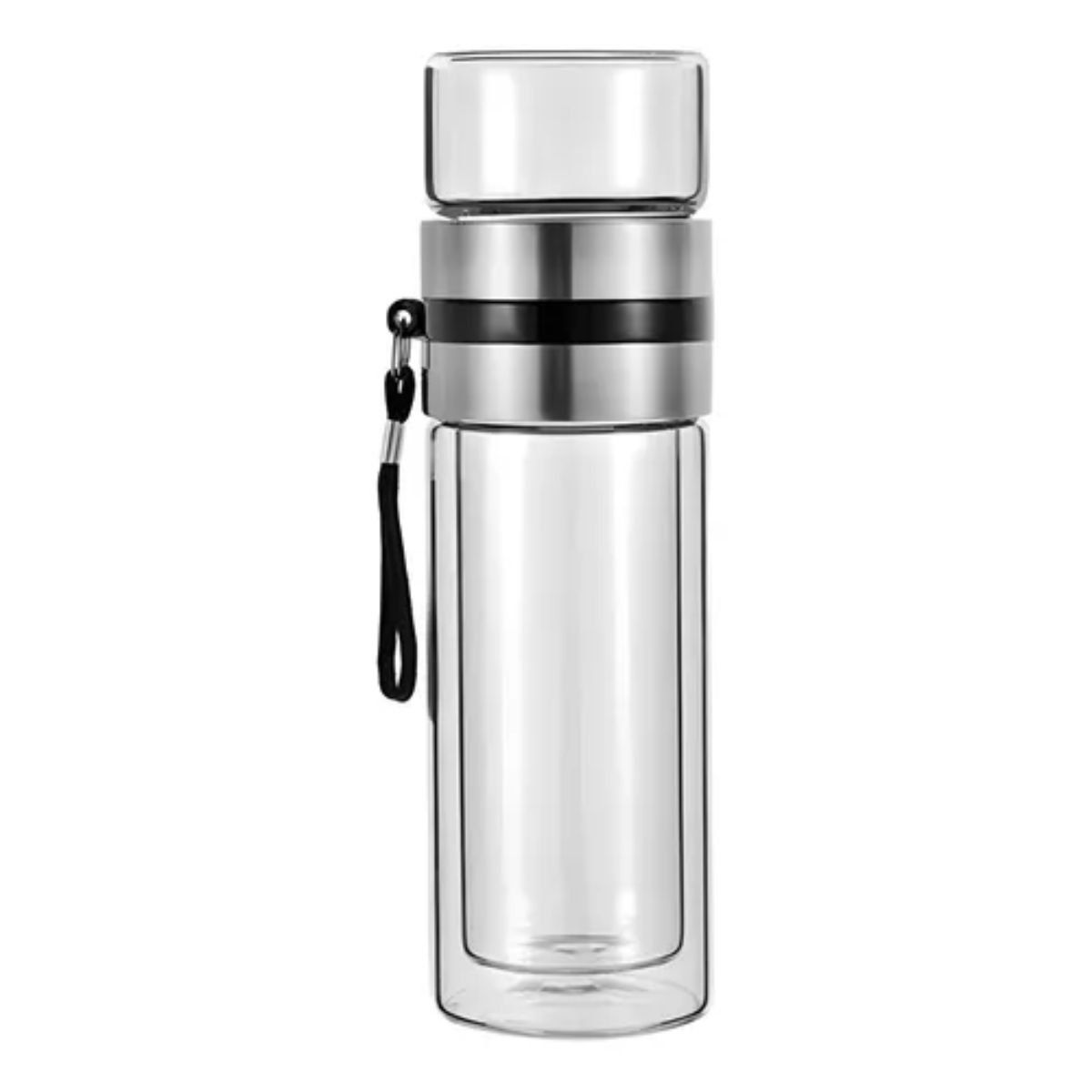 BAZUCA - Botella Termica con Filtro para Té e Infusiones de Vidrio Doble 400 ml