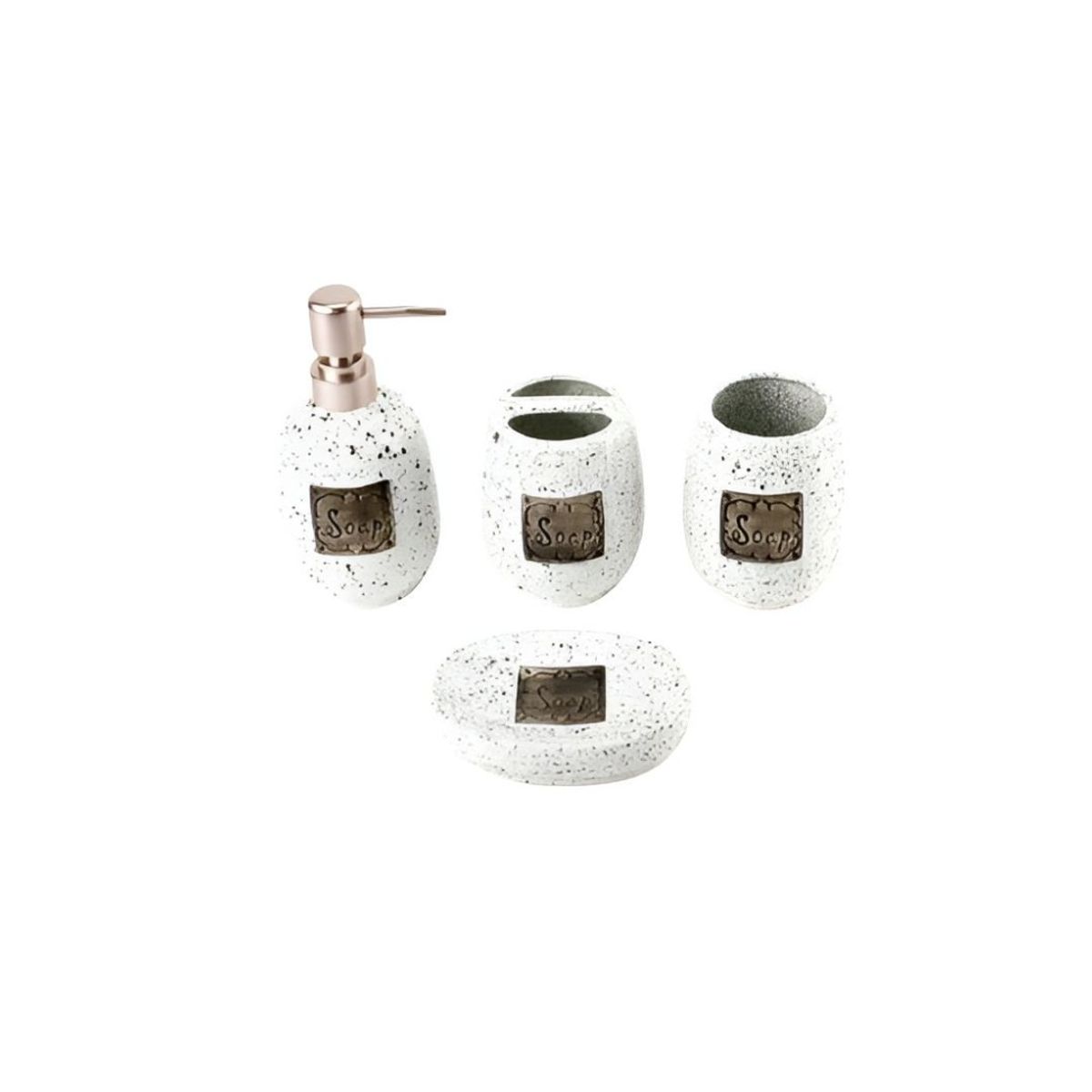 GENERICO - Juego de Accesorios de Cerámica Para Baño 4 Piezas - Soap