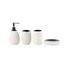 GENERICO - Juego de Accesorios de Cerámica Para Baño 4 Piezas - Snow
