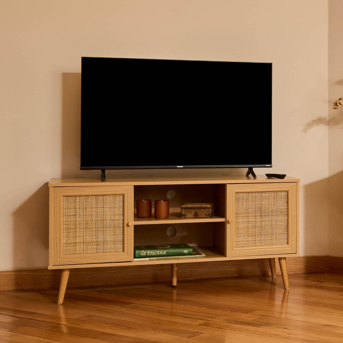 RELAN - Rack de Tv de Ratán Top Living Bombai con Puertas