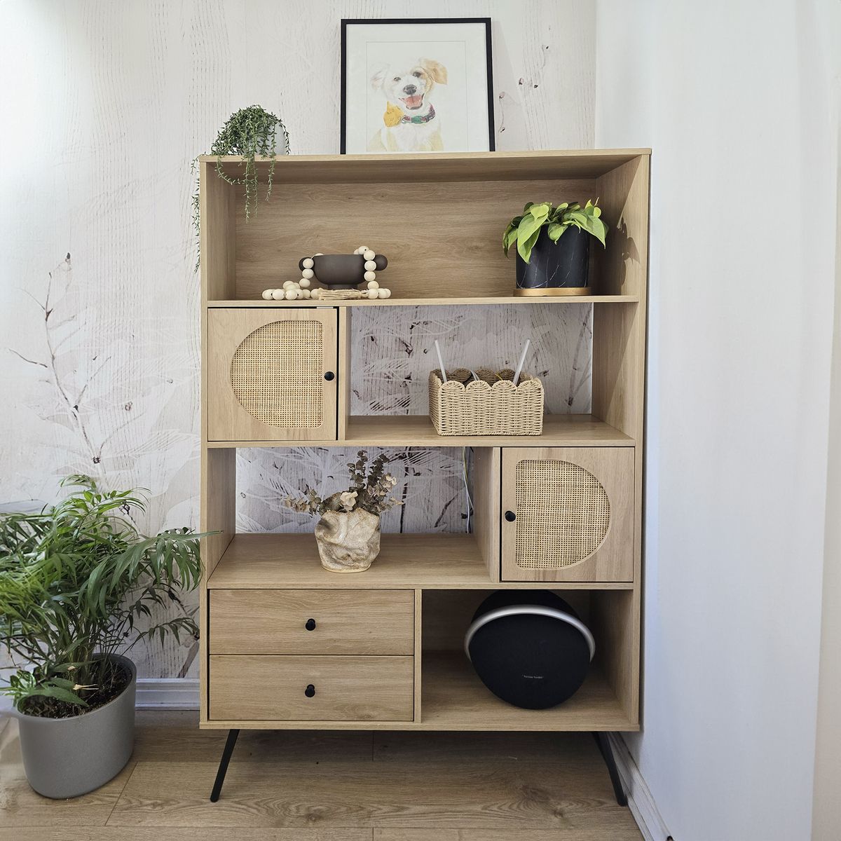 RELAN - Estante Librero De Ratán Top Living Jaipur con Cajones