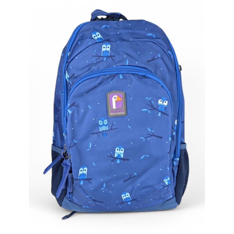 GOOSE - MOCHILA GOOSE BUHOS AZUL: DISEÑO DI COMO, 2 COMPARTIMIENTOS Y PORTA LAPTOP