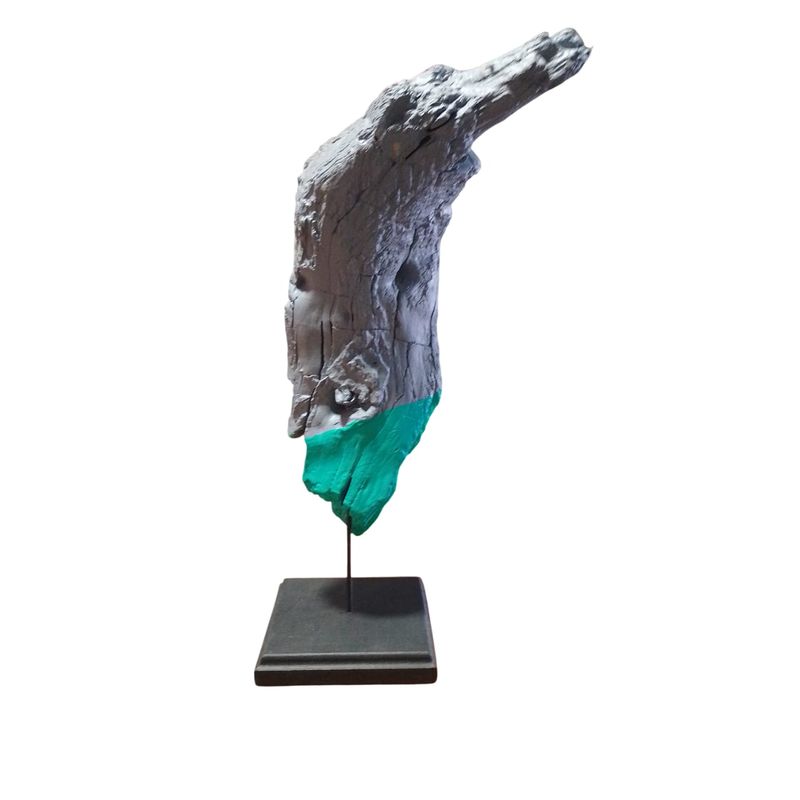 GENERICO - Estatuilla, Figura, Tronco Decorativo Gris 02