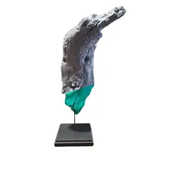 GENERICO - Estatuilla, Figura, Tronco Decorativo Gris 02