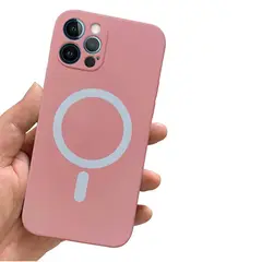 GENERICO - Funda magsafe de silicona para iPhone 13 Pro Max / Rosado