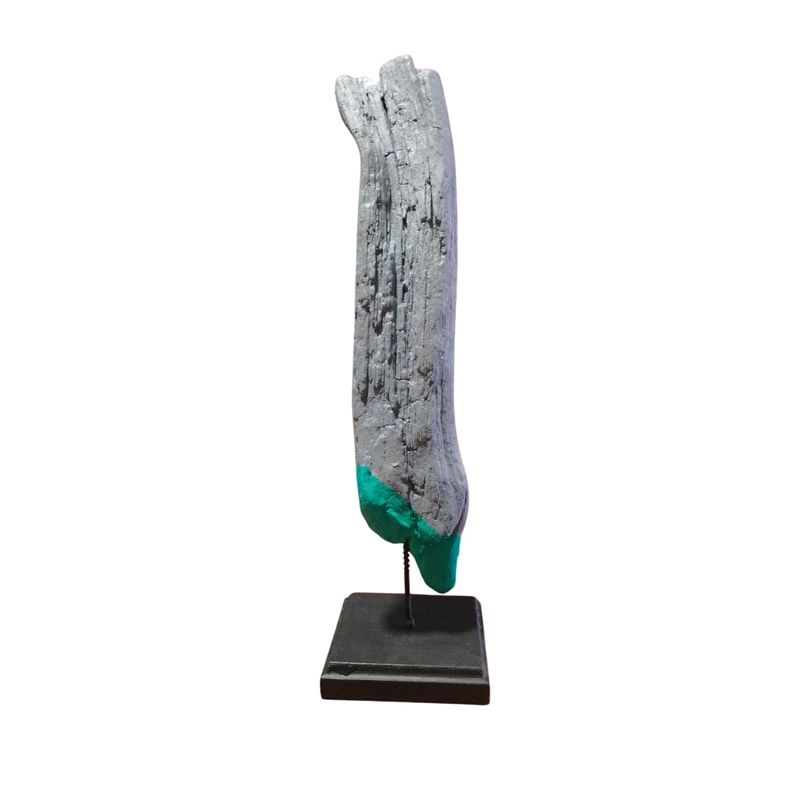 GENERICO - Estatuilla, Figura, Tronco Decorativo Gris 03