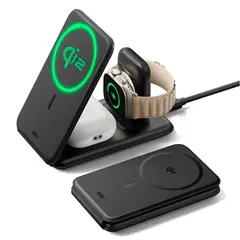 ESR - Cargador 3 En 1 Para iPhone Apple Watch Qi2 Viaje